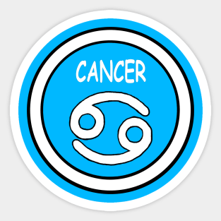 Cancer, white circle, transparent background Sticker